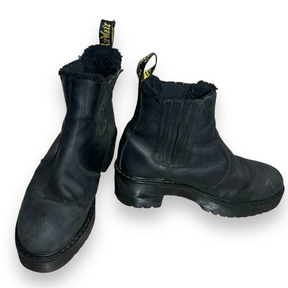 Dr. Martens Rometty Chunky Platform Leather Faux Fur Boots ladies' 8 - Picture 1 of 9